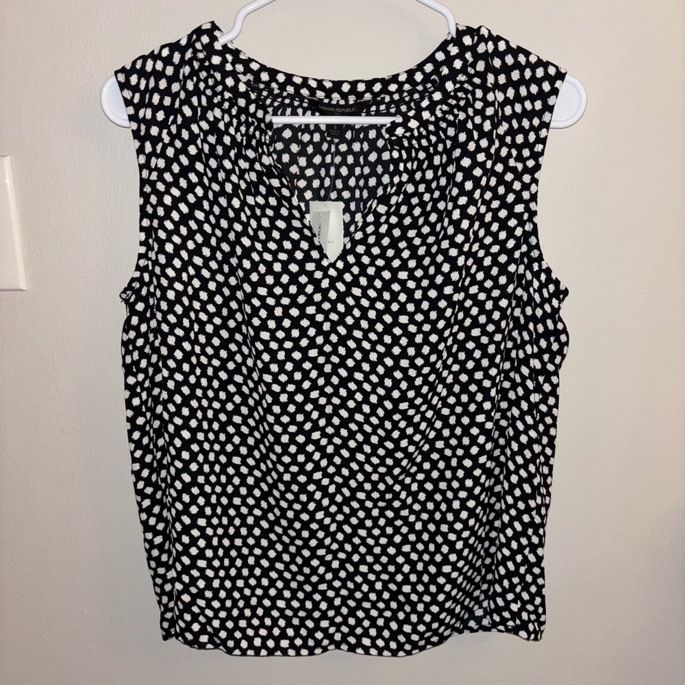 Banana Republic Black and White Polka Dot Blouse